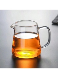 1 件耐熱透明玻璃茶壺,手工大師茶杯,玻璃茶壺,咖啡壺水壺,附手柄茶具,餐廳、咖啡館用飲料具