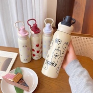 Cute Thermos 600ml Water Bottle Stainless Steel Tumbler Tea Cup Botol Air Tahan Sejuk