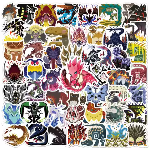100Pcs Monster Hunter Graffiti Stickers Trolley Case Notebook Car Phone Refrigerator Waterproof Stic