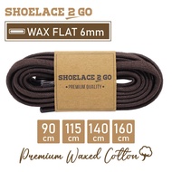 LILIN SHOELACE 2 GO PREMIUM FLAT WAXED SHOELACES - WF6 - C2 - DARK BROWN - 6MM - 90CM 115CM 140CM 16