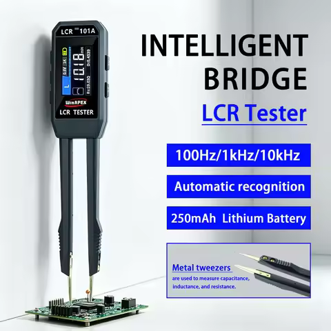 LCR-101A Smart Tweezer Bridge Tester 100Hz / 1kHz / 10kHz Measurement Frequency LCR Meter Electronic