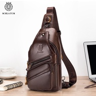 sling shoot men sling bag Lion Layton Genuine Leather Cross-Border Hot-Shoulder Chest Bag Men Retro 