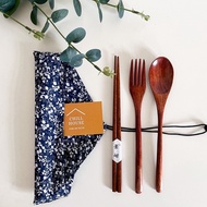 Japanese wooden spoon folk and chopsticks CHILLHOUSE 22.5cm