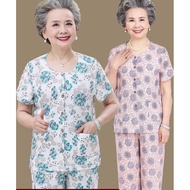 Middle-aged Elderly Women's Clothing Grandma Clothes Elderly Clothes Grandma Pajamas Pure Cotton Mid