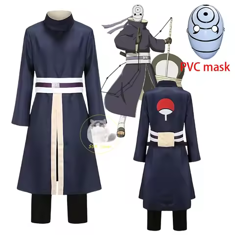 Bilibili Anime Tobi Uchiha Obito Cosplay Costume Uchiha Obito Uniform Mask Carnival Halloween Party 