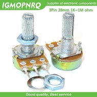 2pcs WH148 3PIN 20mm Potentiometer B1K-B1M ohm B1K B2K B5K B10K B20K B50K B100K B500K B1M 1K 2K 5K 1