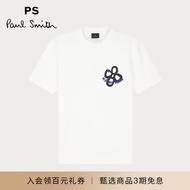 Ps Paul Smith Men's Regular Version Smiley Face Floral Pattern Short-Sleeved T-Shirt Summer Pure Cot