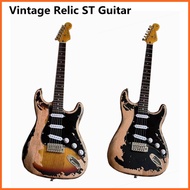 Hand Made Fender Stratocaster Vintage Relic Electric Guitar 3 Single Coil Pickups Imported Hardware