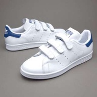 【吉米.tw】Adidas Stan Smith 白 藍 老人頭 史密斯 魔鬼氈 經典 網球鞋 男女 復古 S80042