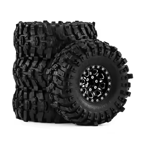 1.9" Beadlock Wheels & Tires Set, Heavy Duty for TRX4 SCX10 II, Adds Weight for Superior Traction, 1