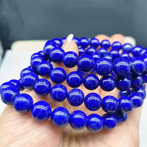 Natural Blue Lapis Lazuli Round Beads Bracelet Stretch Lapis Lazuli Beads Woman 9mm 10mm Crystal AAA