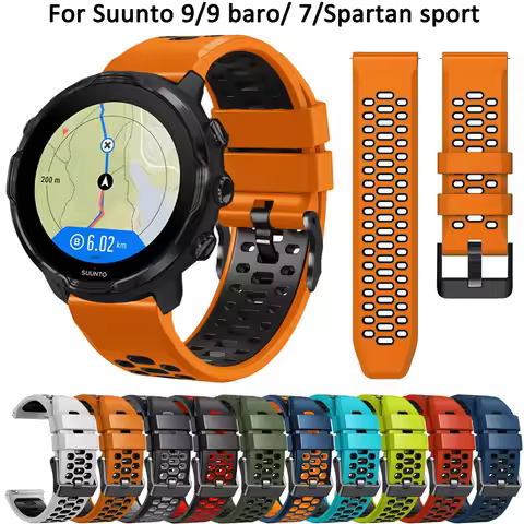 24mm Silicone Watch Strap For Suunto 7 9 Spartan Sport Belt Wristbands Suunto 9 baro Smart Watchband