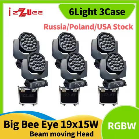 Big Bee Eye Moving Head Light 19x15w RGBW LED Wash Beam DJ Disco Nightclub Stage Light