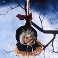 CRA Halloween Witch Doll, Handmade Witch Witch Props Doll, Doll Ornaments Fabric DIY Broom Witch Bro