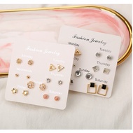7 Pairs Stud Earrings Set 1 1 One Week Week Week Week Ins Korean Fashion Plug Earrings Korean Style