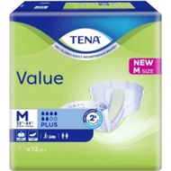 Tena Value Unisex Adult Tape Diapers Size M 12 per pack