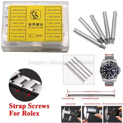 For Rolex Watch Strap Screw Stainless Steel Bracelet Screws Submarine Oyster Link Perpetual Dive Log