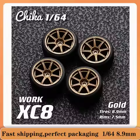 Car Modified Wheel Hub 1/64 Chika Work XC8/Cosmis XT006R 8.9/9.7/10.5mm Alloy Resin Wheels Suitable 