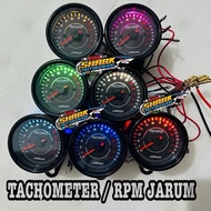 Rpm jarum analog body hitam / Tachometer jarum untuk motor