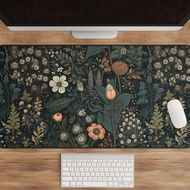 Dark Cottagecore Mat, Floral Desk Mat, Botanical Mouse Pad, Vintage Desk Mat, Wildflower Mousepad, Nature Desk Decor, Garden Desk Pad