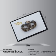 MERAH WING AIRBORNE BLACK NICKEL BREVET BRIVET AIR BORNE BLACK RED ACRYLIC MICA