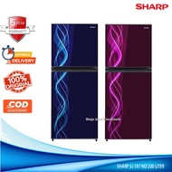 (RB1) Kulkas 2 Pintu SHARP Sj 197 ND VP/VB Kirey 3 Tanpa Bunga Es Low