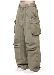 Double Knee Parachute Cargo Pants_Khaki