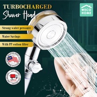 Shower Head Handheld Turbocharged Pressure Propeller Shower Head with Filter Cotton Pressure Regulat