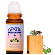 Organic Castor Oil Rose Quartz Roller 100% Pure Cold Pressed Organic Castor Oil Rose Quartz Hexane-F