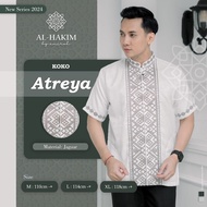 Baju Muslim Pria Koko Premium Lengan Pendek Al Hakim Atreya Putih