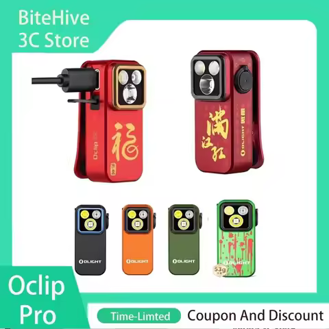 Olight Oclip Pro Ultra Flashlight Aluminum Alloy 5.7cm Type-C Magnetic Headlight Portable Mini Lithi