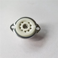 1pcs Ceramic Tube Socket Gzc9-F Gzc9-F-G 9 Pin Scaffolding Tube Holder Silver Feet For HIFI 12AX7 12