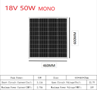 แผงโซล่าเซลล์ solar cell 6V-18V สำหรับชาร์จแบตเตอรี่ แผงโซร่าเซลล์ Solar panel Monocrystalline แผงโซ