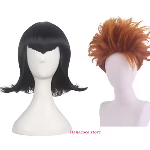 Halloween Women Hotel Witch Mavis cosplay wig Party Mavis role play styled black short hair wig cost