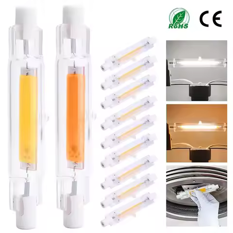 Super Bright Dimmable LED R7S Glass Tube COB Bulb Ceramics 78MM 118MM R7S Corn Lamp 15W 20W 30W 40W 
