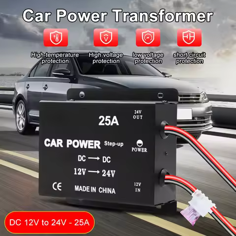 Adapter Voltage Booster DC 12V to 24V Power Step-up Power Converter Car Transformer High Power 25A A