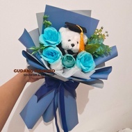 Buket Bunga Hadiah Wisuda Murah Kado Wisuda Cowok Buket Bunga Biru 