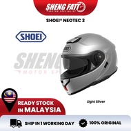 SHOEI Neotec 3 Light Silver Helmet Motor Visor Topi Keledar Full Face Flip Up Original Superbike SIR