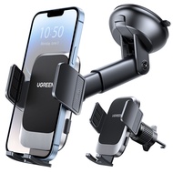 UGREEN 3-in-1 Car Phone Holder for Dashboard Windshield Air Vent Compatible with iPhone 16 15 14 Pro