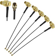 5PCS Right Angle SMA to MHF4 UFL Coax Cable, 6Inch(15cm) Elbow SMA Female to U.FL IPX 0.81mm Pigtail