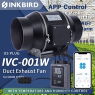 INKBIRD 6 Inches Inline Duct Exhaust Fan with Smart Controller Variable Fan Speed Temperature and Hu