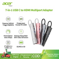 Acer USB C HUB Multiport Adapter, 7 in 1 USB-C to HDMI Adapter with 4K@60Hz 100W PD 5Gbps 2*USB-A 3.