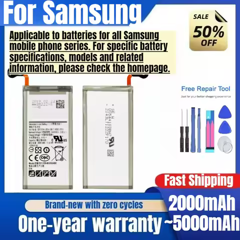 Battery for Samsung Mobile Phone Galaxy S6/G9200/S7/G9300/S8/G9500/S9/G9600/G965F/NOTE5/N920T/NOTE8/