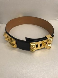 🈹🈹Hermes medor black leather gold hardware belt Constance mini ado vintage 超靚型格金釘皮帶 腰帶