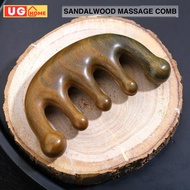 UG Scalp massage Comb Natural Green Sandalwood Massage Comb Therapy Relaxing Stick Wooden Comb檀木梳子