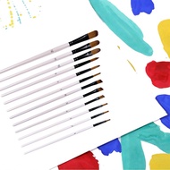 xiyijia Paint Brush Set  Nylon Hair Paintbrush Watercolor Brushes with White Handle for Acrylics Ink