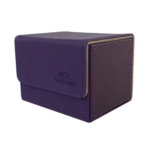 Aegis Guardian - Card Deck Box with Dice Tray, Commander Deck Box Fits 100+ Sleeved Cards, Pu Leathe