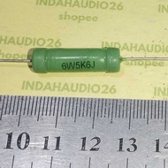 HIJAU 6W5K6J GREEN 5K6 6W WIREWOUND RESISTORS 5k6 6watt copper feet 5.6 kilo ohm 6 watt resistor 5.6