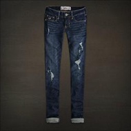 現貨《Hollister Co.》A&amp;F 副牌 女款Super Skinny Destroyed 刷破窄管牛仔褲【1S】