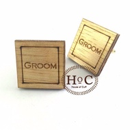 KEMEJA Cufflinks Cufflinks Cufflinks Shirt Buttons French cufflinks SQUARE WOOD GROOM CUFFLINKS